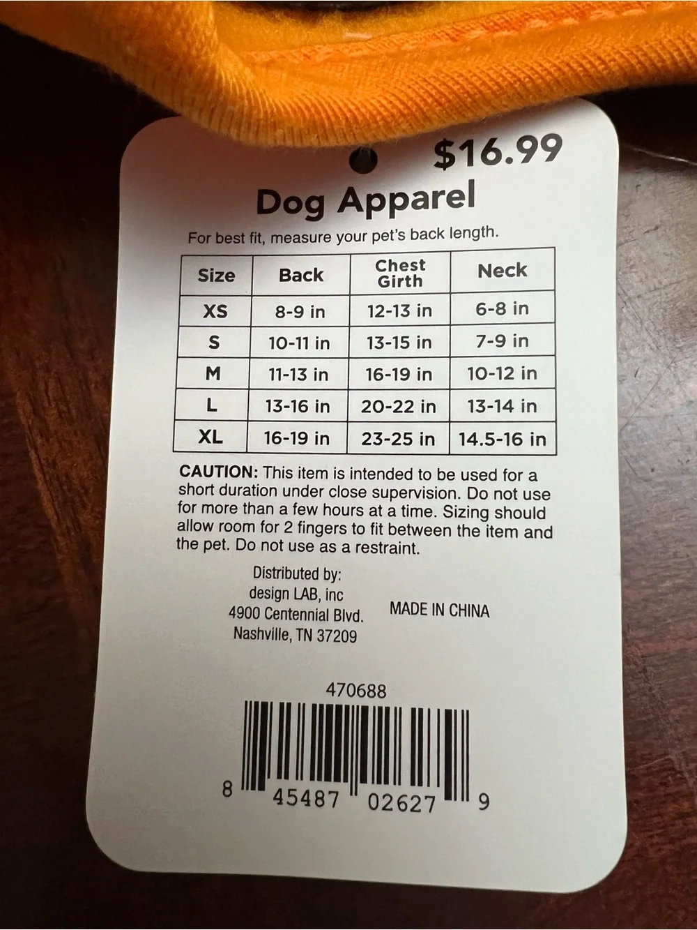 Design Lab Lord & Taylor Orange Pumpkin Jack-O'-Lantern Dog Hoodie